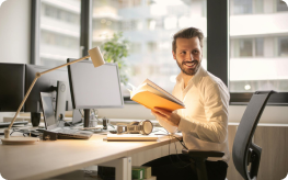 working at a desk